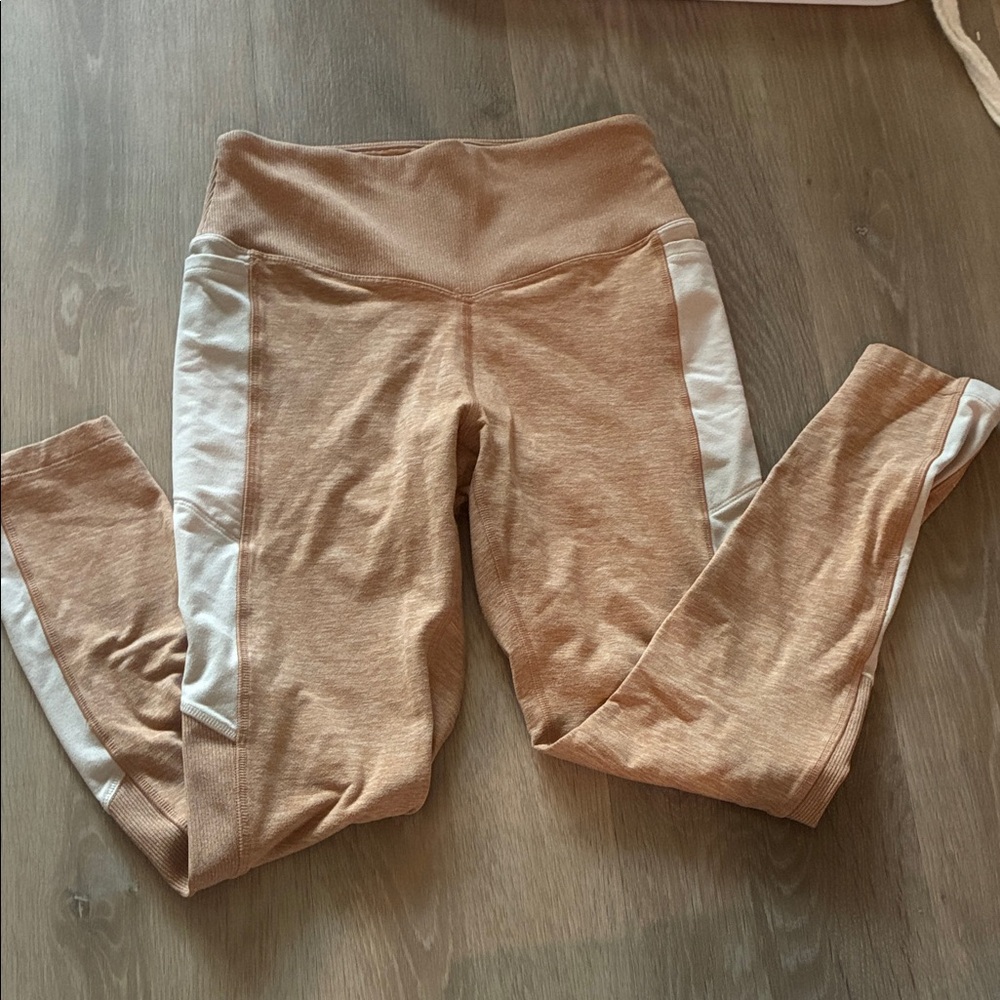 PINK Tan and White Leggings